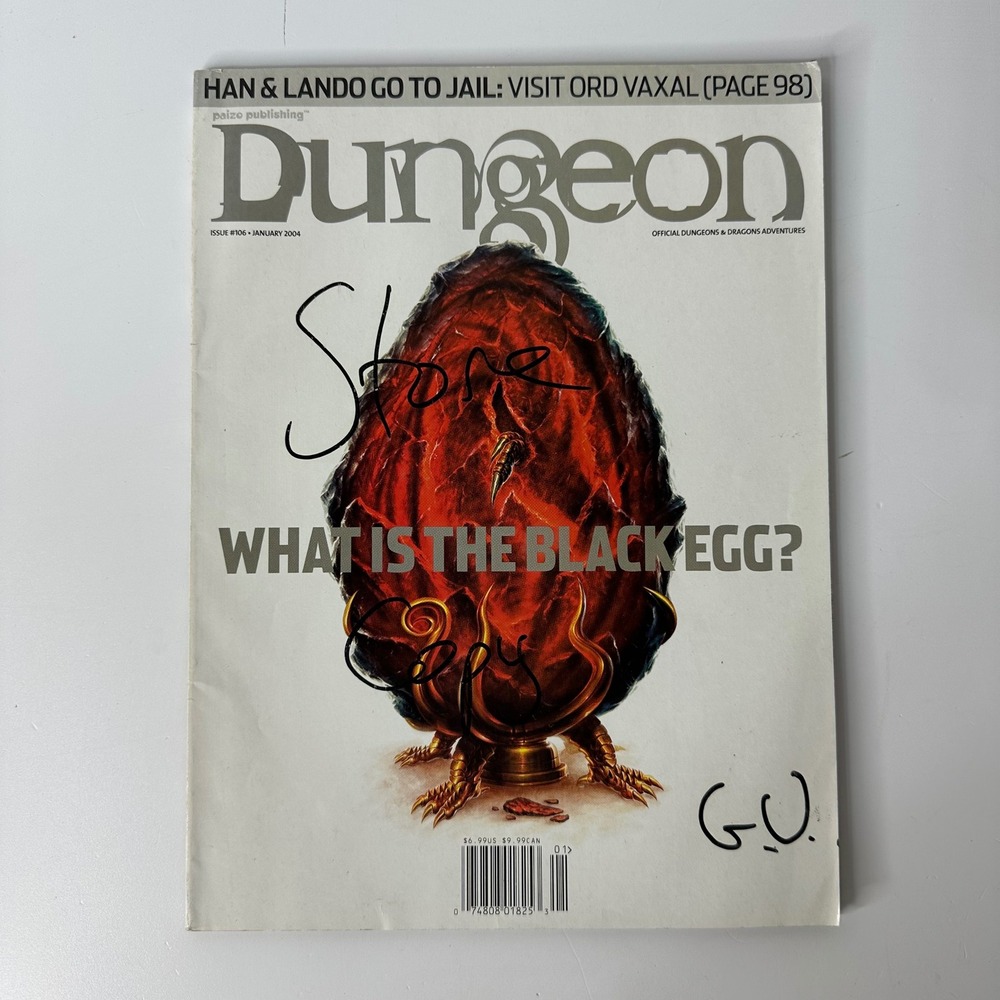 Dungeon Magazine Issue 106 January 2004 Black Egg D&D Star Wars RPG Paizo Volkag